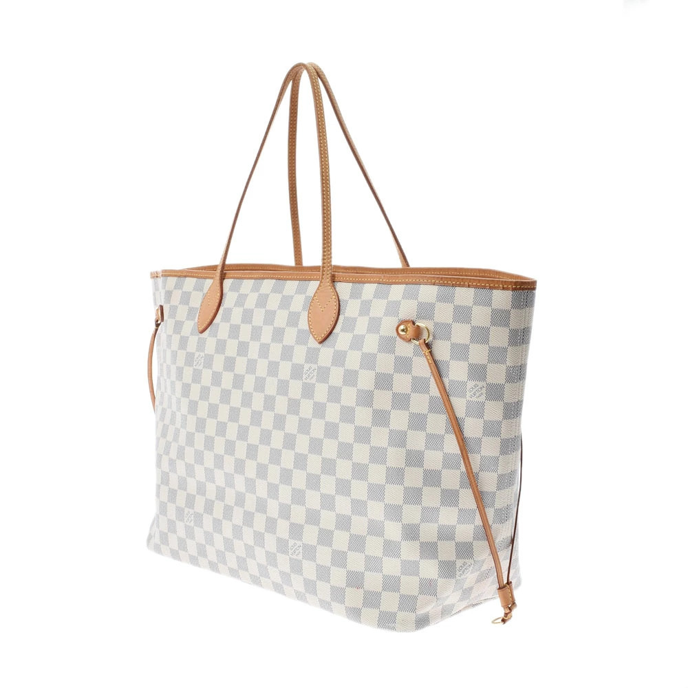 Louis Vuitton Neverfull Handbag White Damier White Azur White